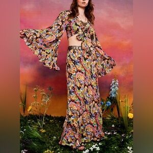 Hippie Shake Marguerita bell sleeve wrap top & skirt uk20/us16